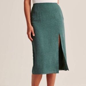 Abercrombie & Fitch Green Floral Two Piece Set Midi Skirt and Top Size S